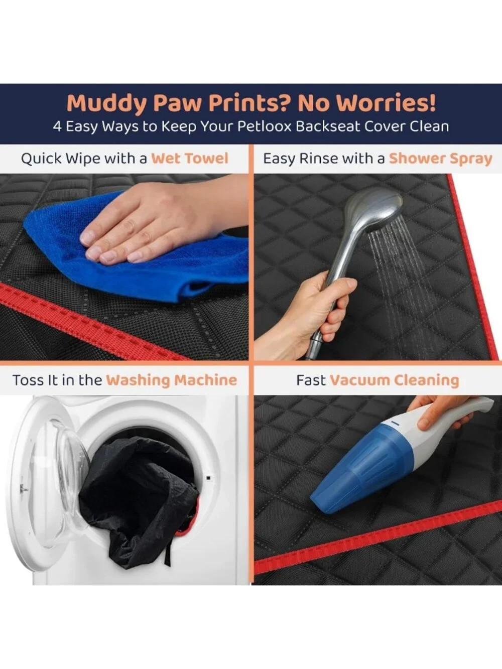 Waterproof Dog Car Seat Cover Hammock for Back Seat - SUV, Truck & Tesla
